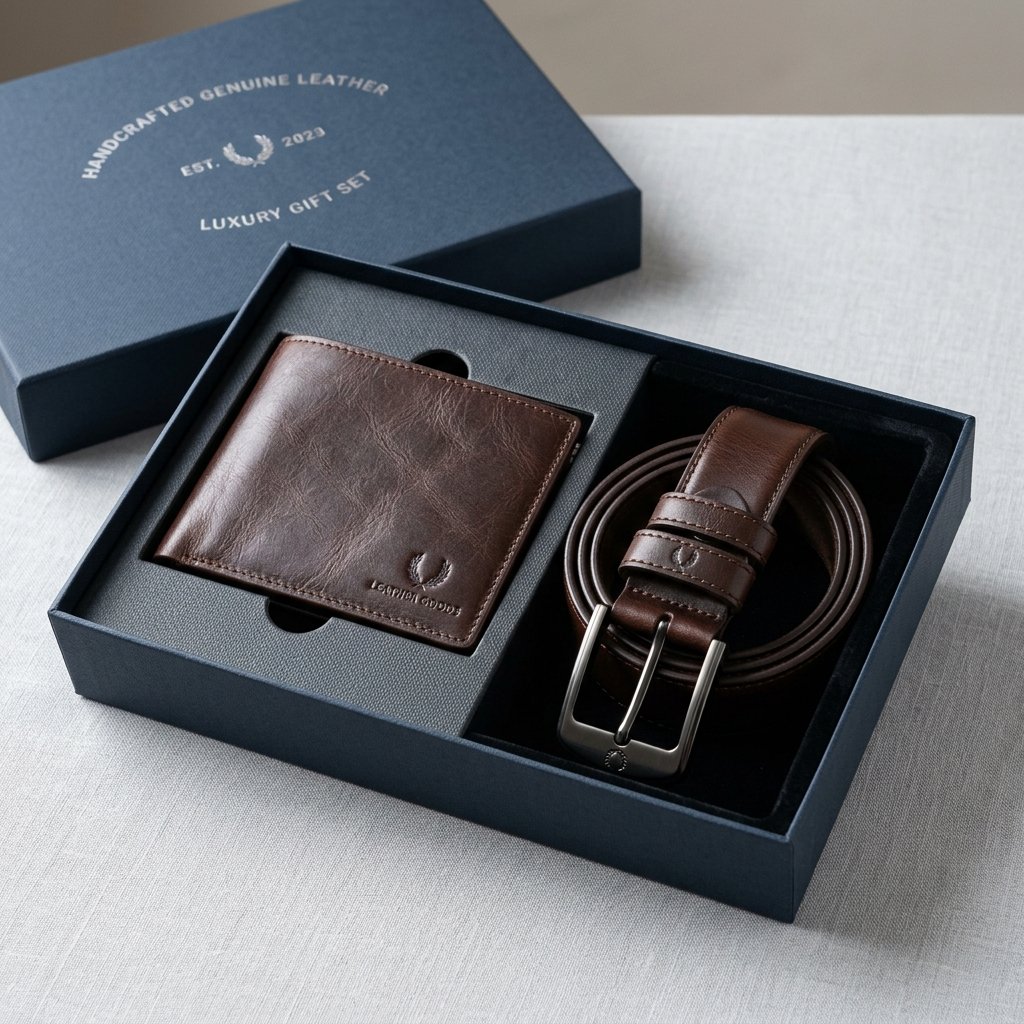 Genuine Leather Wallet & Belt Combo